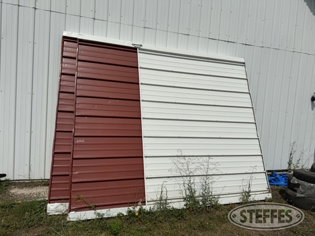 (2) Steel shop doors